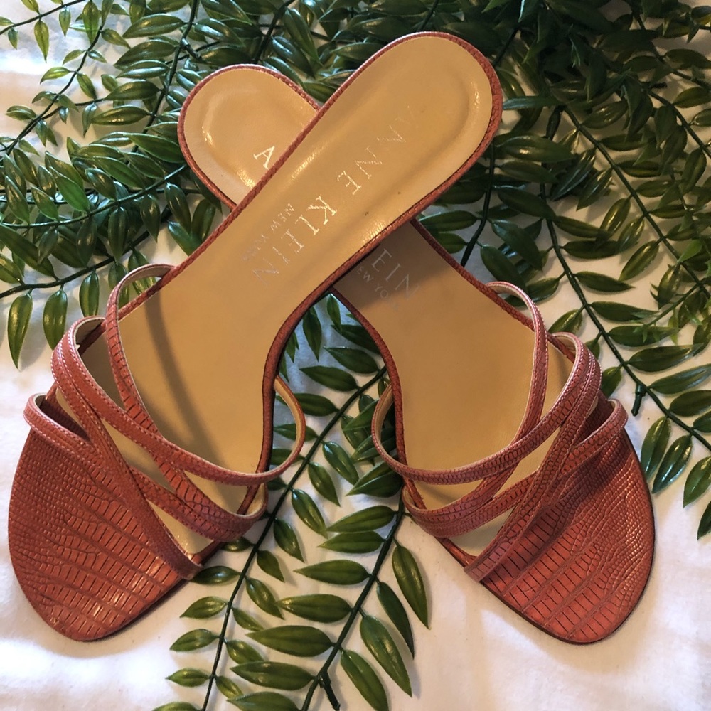 Heeled snake skin sandals